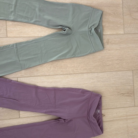 ATHLETA GIRL LEGGINGS FLARE (2) - mauve (pinkish), and green. - Picture 4 of 6